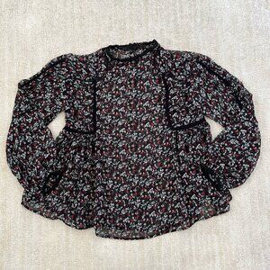 3 for $6 Boho Floral Sheer Peasant Summer Blouse Top